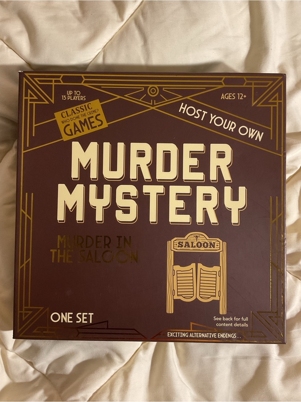 Murder Mystery: Murder in the Saloon Board Game - Brown/Gold
